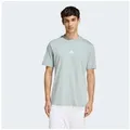 adidas Sportswear T-Shirt ESSENTIALS 3-STREIFEN SINGLE JERSEY mit Rundhalsausschnitt, aus Baumwolle, weiches Single Jersey grün L (52/54)