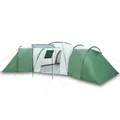 Campingzelt Zelt Familienzelt Kuppelzelt 12 Personen Grün 840x720x200 Cm 185T Ta