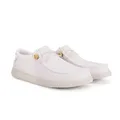 WALK IN PITAS | WP150 Washed | Herren Mokassins | Flache Slipper für Männer | Slip on Loafer | Sneakers | Schlupfschuhe | Freizeitschuhe | Walkinpitas Schuhe | Weiß 44