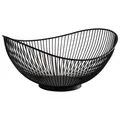 Brotkorb Obstkorb Buffetkorb oval Metall schwarz  29,5 x 25,5 x 13,5 cm