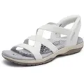 Skechers REGGAE SLIM-STRETCH FLEX Sandale Flats, Trekking Sandale mit Slip-ins Funktion weiß 39 EU
