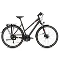 Airtracks Damen Trekking Fahrrad 28 Zoll Trekkingbike TR.2830 Trekkingrad Bike City 24 Gang Shimano ALIVIO RD-M3100 SGS Kettenschaltung Nabendynamo Schwarz Matt - Damen 48cm Körpergröße 155-170cm