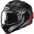HJC F100 Carbon Stan Klapphelm, schwarz-rot, Größe 2XL für Männer