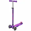 Micro Maxi Deluxe LED Roller mit T-Griff Purple Kinder Scooter Kickboard Cruiser