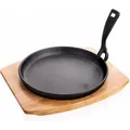 Banquet gusseiserne Bratpfanne mit Holzbrett 41001 - Braun