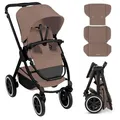 ABC Design Buggy Samba 2 mit Sitzeinlage | Sportwagen mit wählbarer Blickrichtung und Liegefunktion | klein zusammenklappbar, bis 22 kg - Dark Beige