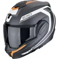 Scorpion EXO Tech Evo Carbon Cosy Helm, schwarz-orange, Größe M für Männer
