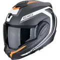 Scorpion EXO-Tech Evo Carbon Cosy Orange, Modularhelm - Matt Schwarz/Weiß/Orange - M