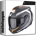 SCORPION MODULARHELM FÜR MOTORRAD EXO-TECH EVO CARBON COSY MATTSCHWARZ ORANGE M
