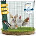 NATURIZ® Weidezaun & mobiler Hundezaun 20m - Camping Zaun für Hunde ohne Strom, Begrenzungszaun, Gartenzaun, Hühnerzaun extrem stabil, 90cm hoch (20m)