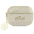 Guess GUAP2GLGSHD Hülle für AirPods Pro 2 golden Glitter Flake 4G Charm