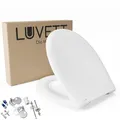 LUVETT® C770 Toilettendeckel mit Absenkautomatik Oval Weiß - SoftClose Klodeckel Abnehmbar - Klobrille aus Antibakteriellem Duroplast - WC Sitz 3in1 Befestigung Inkl. - Toilettensitz Made in EU