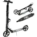 Roller Scooter Kickroller Cityroller Raven Straight 200mm mit Handbremse, Glocke und Getränkehalter - Schwarz