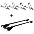 4x Fahrradträger SAGITTAR + Relingträger Tiger Alu XL kompatibel mit für Mitsubishi Outlander PHEV ab 14