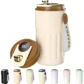 Kaffeebecher Edelstahl Thermobecher mit Temperaturanzeige 410ml Travel