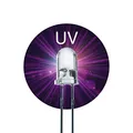 Lumetheus LED 3mm Farbe UV ultraviolett 20 Stück Schwarzlicht Leuchtdioden ca. 3V Diode 2 Pin LEDs Gehäuse klar