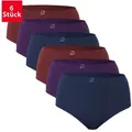 celodoro Slip Damen Taillenslip (6er Pack) Microfaser-Slip mit Stickerei lila 40-42
