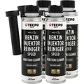 4x TECPO Injektor Reiniger ESTER Benzin Einsprizdüsen Additiv, 300 ml