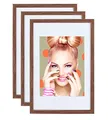 3er 5er Set Holz Bilderrahmen Lifestyle Plexi Foto Rahmen Collage Wanddeko Poster S111: Farbe: 3er Pack Braun | Format: 13x18