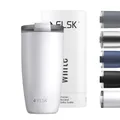 FLSK Tumbler – Premium coffee to go-Becher aus Edelstahl – 100 % auslaufsicher, BPA-frei & doppelwandig – hält 3 h heiß (white, 500 ml)