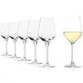 Stölzle Lausitz Weißweingläser Revolution 6er-Set 365 ml – Weingläser ideal für schwere Weißweine & mittelschwere Rotweine – Edler Weißweinkelch aus Kristallglas – Spülmaschinenfest & Made in Germany