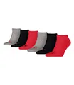 PUMA unisex Sneaker Socken Kurzsocken Sportsocken 261080001 6 Paar, Farbe:Mehrfarbig, Menge:6 Paar (2x 3er Pack), Größe:35-38, Artikel:-232 black / red