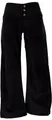 GURU SHOP Cordhose mit Leicht Ausgestelltem Bein - Schwarz, Damen, Size:M