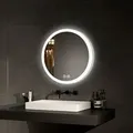 Badspiegel Mit Beleuchtung Rund Badezimmerspiegel (ф50cm, Warmweißes/kaltweißes/neutrales Licht, Touch-schalter, Beschlagfrei, Power-off-memory-funktion) - Emke
