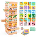4in1 HolzWackelturm – Familienspiel & Lernspiel aus Holz – Stapelspiel mit Ba...