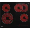KKT KOLBE Glaskeramik Kochfeld 60 cm | Autark | 6,6 kW | 4 Zonen | 9 Stufen | Bräterzone | Dualkochzone | Slim-Designrahmen | Touch Slider | Timer... - Schwarz