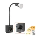 Steckdosenlampe LESCH Leselampe chrom/schwarz inkl. GU10 LED Lampe 5,8W 500lm