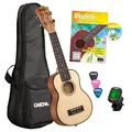 Cascha HH2152 Konzertukulele Solid Top Ukulele Bundle