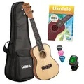Cascha Konzert Mahagoni Ukulele Bundle Solid Top Fichte Massiv Uke Zubehör Natur