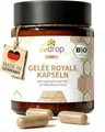 bedrop Gelée Royale Kapseln Bio Qualität 60 Kapseln - 1 Kapsel = 980 mg pures Gelee Royal, 10-HDA Gehalt <4,8% - Gelee Royal reich an Polyphenolen & Flavonoiden