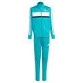 adidas Unisex Kinder SEASONAL ESSENTIALS TIBERIO 3 STRIPES TRICOT TRACKSUIT, Pure Teal/Aurora Ivy/White, 7-8 Years