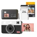 Kodak Mini Shot 2 Retro 4PASS Sofortbildkamera und Tragbarer Fotodrucker 2-in-1, 5,3×8,6 Centimeter Sofortdrucke, 38-Blatt-Bundle, Weiß