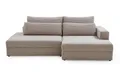 Ecksofa Polsterecke Ausziehfunktion Bettkasten Greige Cord 224 x 149 cm