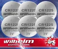 6 x CR1225 WILHELM Lithium Knopfzelle 3V 52 mAh ø12 x 2,5 mm Batterie DL1225