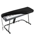 Abdeckung für Klaviertastatur, Elastizität Klavier Abdeckung Schutzabdeckung mit verstellbaren, elastischen Schnur und Verriegeln für 61 Tasten-Tastatur Digitalpiano Yamaha Roland (Schwarz)