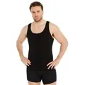 FINN Design Shapinghemd mit starker Kompression -Formendes Tank Top Herren mit Bauchweg Effekt Shapewear Unterhemd aus Baumwolle für einen flacheren Bauch schwarz S