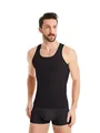 FINN Shapewear Herren Kompressionsshirt – Bauch-Weg Unterhemd & Body-Shaper Männer – Ärmelloses Tank-Top aus Baumwolle für flacheren Bauch und bessere Haltung Schwarz S