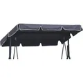 Universal Ersatzdach Gartenschaukel, 200 x 120 cm, Graphit, Hollywoodschaukel Dachbezug, 3 Sitzer, Ersatz Bezug, Sonnendach, Schaukel Dach [101] - Grau