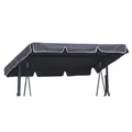 Universal Dachbezug für Hollywoodschaukel Dach-Plane für 3 sitzer ca 200 x 120 cm für Garten-Schaukel Dachplane Ersatzdach Sonnendach Graphit [101]