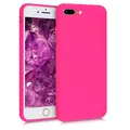 kwmobile Hülle kompatibel mit Apple iPhone 7 Plus/iPhone 8 Plus Hülle - gummierte TPU Silikon Handyhülle - Schutzhülle für kabelloses Laden - Case in Neon Pink