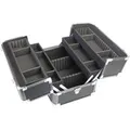 HMF 14901-02 Alu Transportkoffer Individuellen Trennwänden Werkzeugkoffer Leer 33 x 22 x 24 cm Schwarz