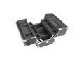 HMF 14901-02 Alu Transportkoffer mit individuellen Trennwänden, Werkzeugkoffer leer, 33 x 22,5 x 24 cm, Schwarz