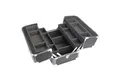 HMF Kosmetikkoffer Alu Kosmetikkoffer mit Ziehharmonikasystem, verstellbare Trennwände (inkl. Schultergurt), Schminkkoffer leer, 33 x 22,5 x 24 cm, Schwarz