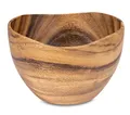 levandeo Schüssel 22x13cm Schale Holz Akazienholz Holzschale Salatschüssel Natur Braun Unikat Obstschale Dekoschale