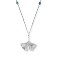 Engelsrufer Damen Halskette aus Sterling Silber mit Ginkgo und Libellen Anhängern - besetzt mit 4 farbigen Zirkonia Steinen - Karabinerverschluss - nickelfrei
