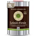 OLI-NATURA Leinöl-Firnis, biologischer Holzschutz, lebensmittelecht-zertifiziert, 1L, farblos - natur